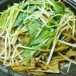 小松菜ほうれん草&水菜の中華風蒸しサラダ
